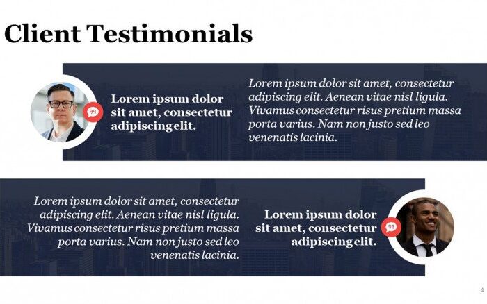Шаблон презентации с отзывами клиентов