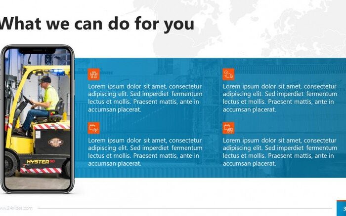 Шаблон PowerPoint для услуг логистика и пассажироперевозок