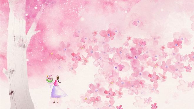 акварельный розовый фон для ребенка с цветами