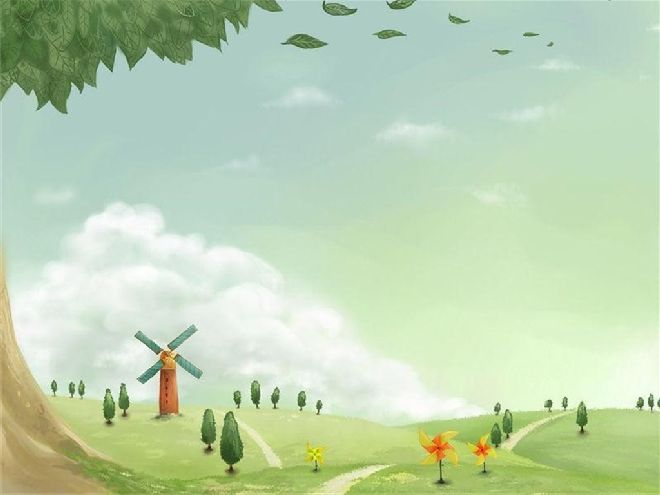 зеленый фон для дошкольника с сельским летним пейзажем 